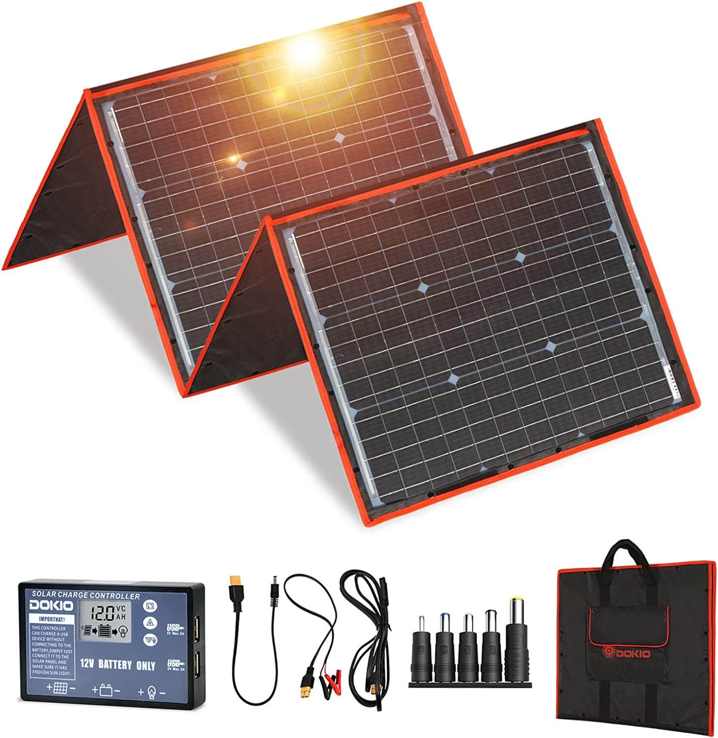 DOKIO 160W 18V Portable Solar Panel Kit