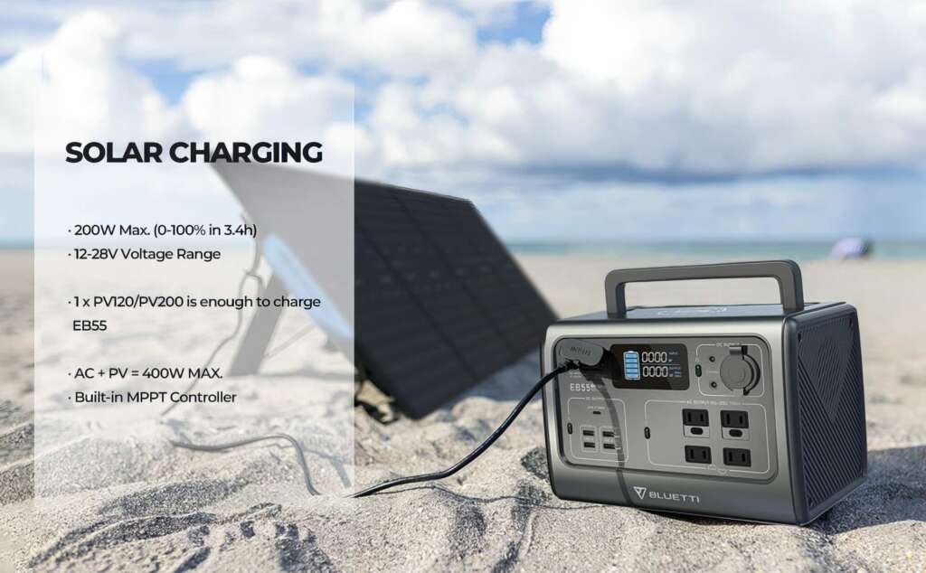 Bluetti Eb55 Portable Power Station Solar Charging 1