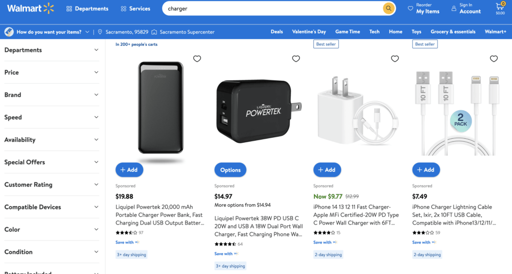 Walmart Listing Usb C Charger